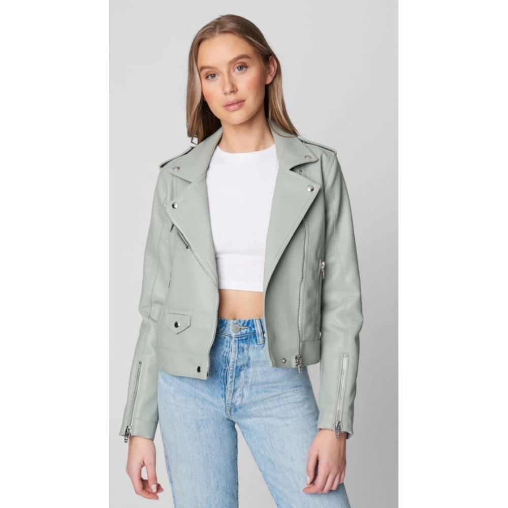 BLANKNYC Jacket XS Light Green Moto NWT